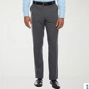 J. Ferrar Ultra Comfort Slim Fit Flat
Front Suit Pants with Stretch- Charcoal